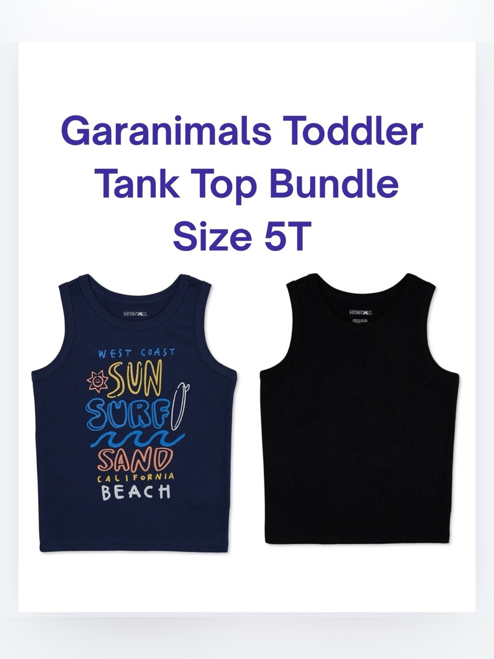 Garanimals Boys 2-Pack Tank Tops Size 5T | West Coast Beach